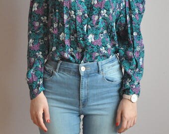 VINTAGE women's flower shirt (size 42)