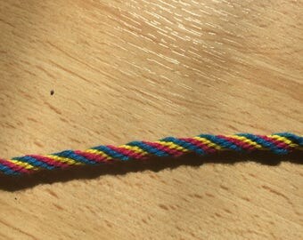 Round yellow, pink and blue Friendship Bracelet