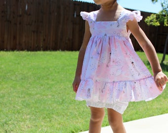 Mermaid Top- pink mermaid top, girls clothing, mermaid party, summer, toddler top, mermaid dress