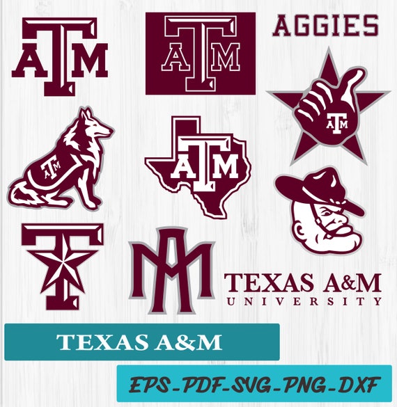 Texas A&M University monogram svg Texas University Silhouette