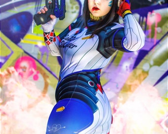 D.va Harley Quinn Suicide Squad Mash Up Cosplay Photo Signed PRINT Luna Argenta