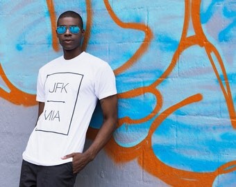 Custom Airport Code Travel Tee (Color White)