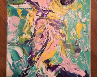 Original Mixed Media Painting on Canvas. "Tectonic"