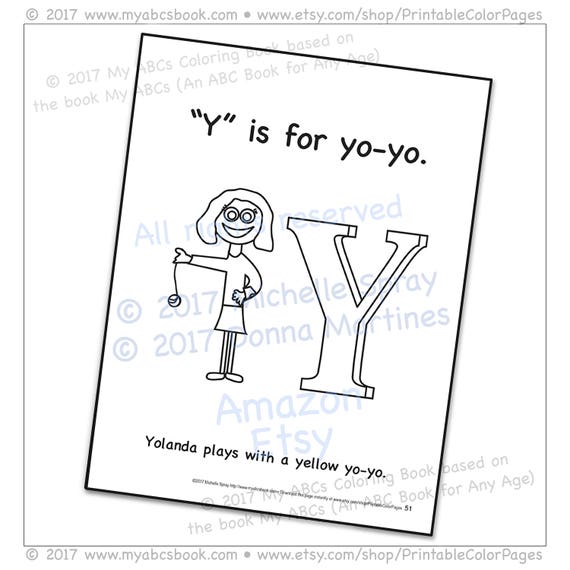 My ABCs COLORING PAGE 51. Digital Download Coloring