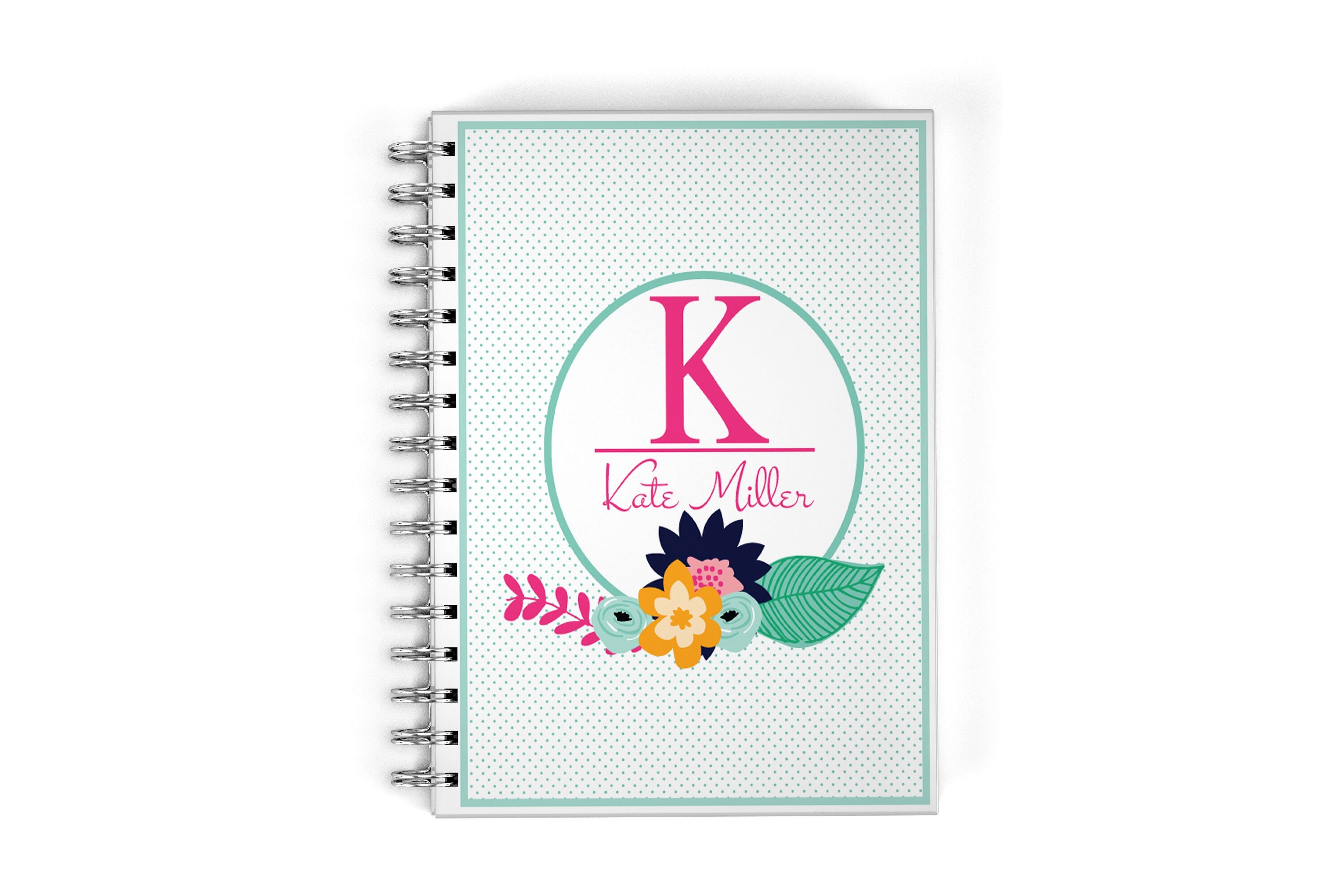 Personalized Monthly Planner Monogrammed Notebook