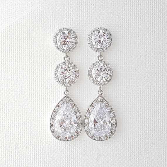 Crystal Earrings Wedding Jewelry Large Crystal Bridal Earrings