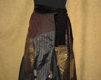 Womens Skirt Rene Derhy Velvet Brocade 80s Vintage