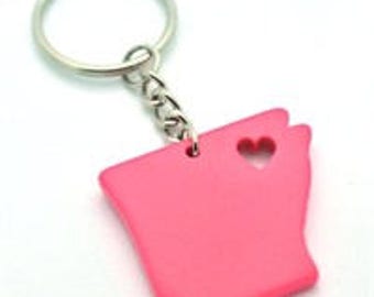 Pink My Heart is in Arkansas Key Chain State Love