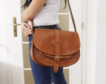 Leather Saddle Bag, Leather Messenger Bag, Leather bag, Leather Messenger, Leather Purse, Leather Cross-body Bag, IPhone case,Goldmann S,tan