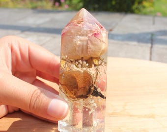 Resin Garden Crystal | Dried Roses | Faux Quartz | Babies Breath