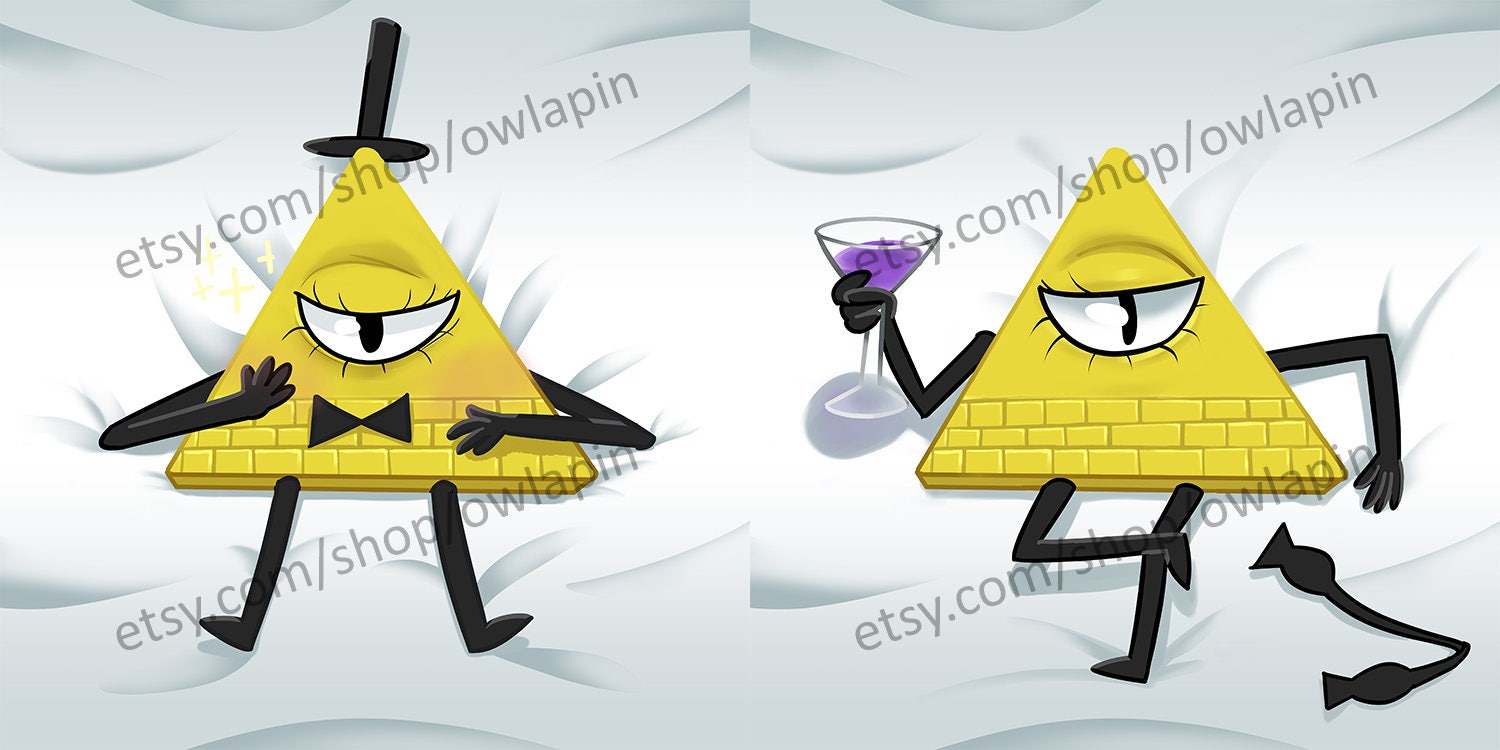 bill cipher spongebob pillow