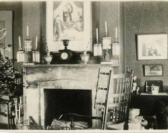 Vintage Photo "Waiting for Santa" Snapshot Antique Black & White Photograph Found Paper Ephemera Vernacular Interior Design Mood - 45