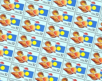 50 pieces - 1995 32 cent Republic of Palau stamps - great for beach or travel themed wedding invitations, save the dates