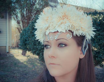 Unicorn Headdress, Unicorn Headband,Unicorn Headpiece, Unicorn Horn, Horned Headdress, Unicorn Costume, Halloween, Cosplay Costume, Fantasy