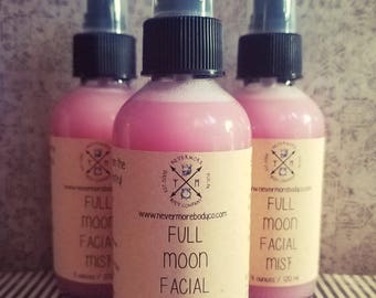 Full Moon Facial Mist Rose Water Spray Nevermore Body Company Rosehip Toner