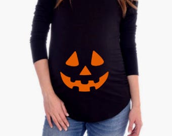 Halloween Pregnancy Shirt / Maternity Shirt / Pumpkin Face Maternity Shirt / Halloween Maternity Shirt / Pumpkin Maternity Shirt