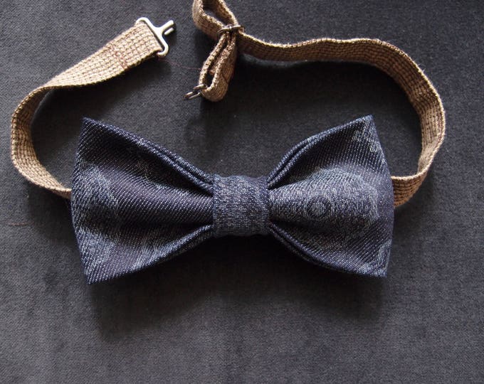 Denim Bow tie, Navy bow tie, Patterned Bow tie, Bow tie blue, Hipster Bow tie, Adult Bow Tie, Bow tie for men, Dark blue bow tie