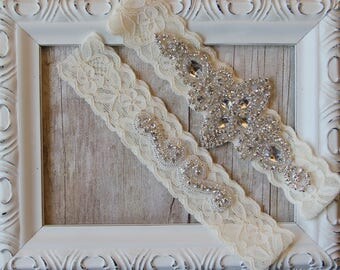 BEST SELLER Wedding Garter, Bridal Garter, Wedding Garter Set, Lace Bridal Garter Set, Ivory Bridal Garter Belt, wedding dress, custom