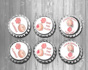 Plumbus Rick and Morty Bottle Cap Magnets - Set of 6