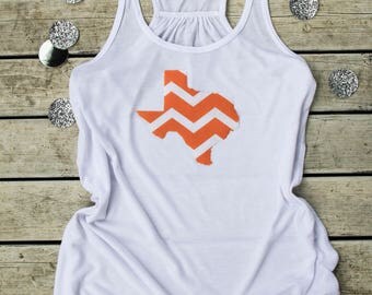 Texas Longhorns Tank Top, Texas Flowy Racerback Tank, Women's Tank Top