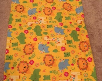 Jungle buddy abc fleece blanket