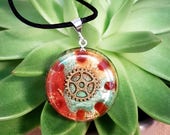 Orgone Pendant - Carnelian - Metaphysical Amulet and Talisman - Sacral Chakra Balance - Healing Crystal Pendant - Medium