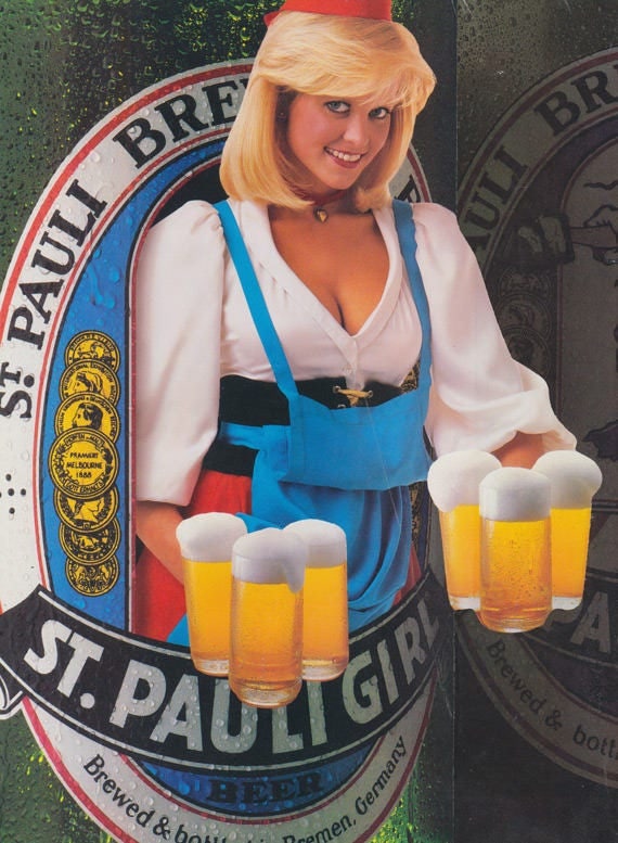 Items Similar To St Pauli Girl Beer Ad German Bierhaus Girl Sexy Photo Print 1985 Vintage Beer