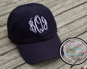 Monogrammed Navy Ladies Baseball Cap - Monogrammed Cap - Monogrammed Hat - Bridesmaid Gift - Birthday Gift - Monogram Baseball Cap