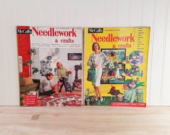 Vintage 1960s McCalls Needlework and Crafts Magazine McCalls Magazine Needlework Magazine Needlecraft Mid Century Magazine Knitting Magazine