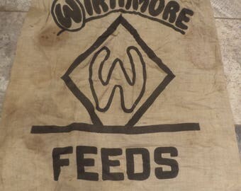 Cotton Wirthmore Feed Canvas Sack, Vintage Feed Bag, Vintage Textile