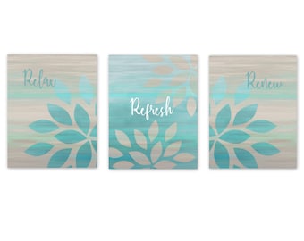 Bathroom Wall Decor Grey Teal Aqua Art Bathroom Wall Decor Grey Teal Aqua Art