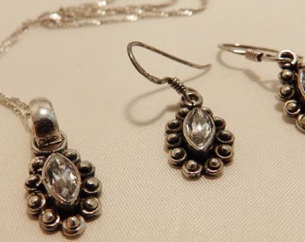 925 Sterling Silver Clear Zirconia Jewelry Set