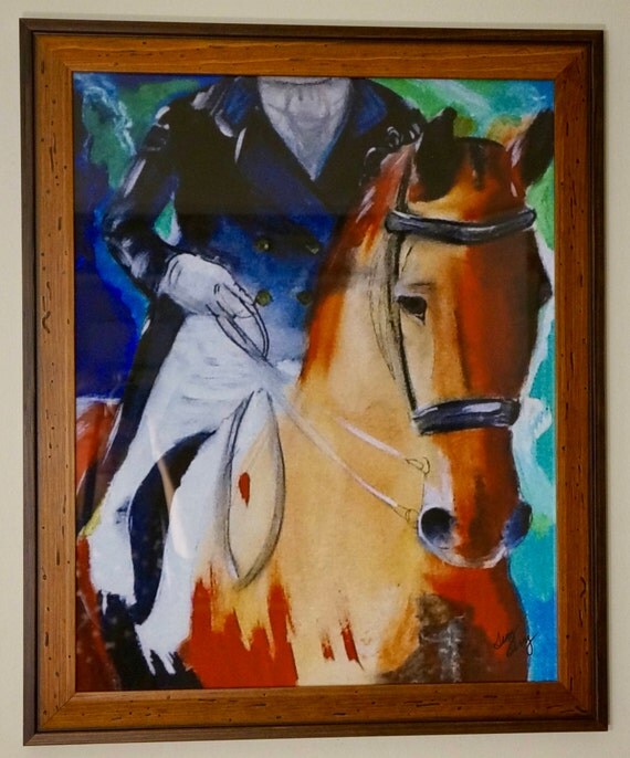 Dressage Horse Painting FRAMED a fine giclee reproduced from