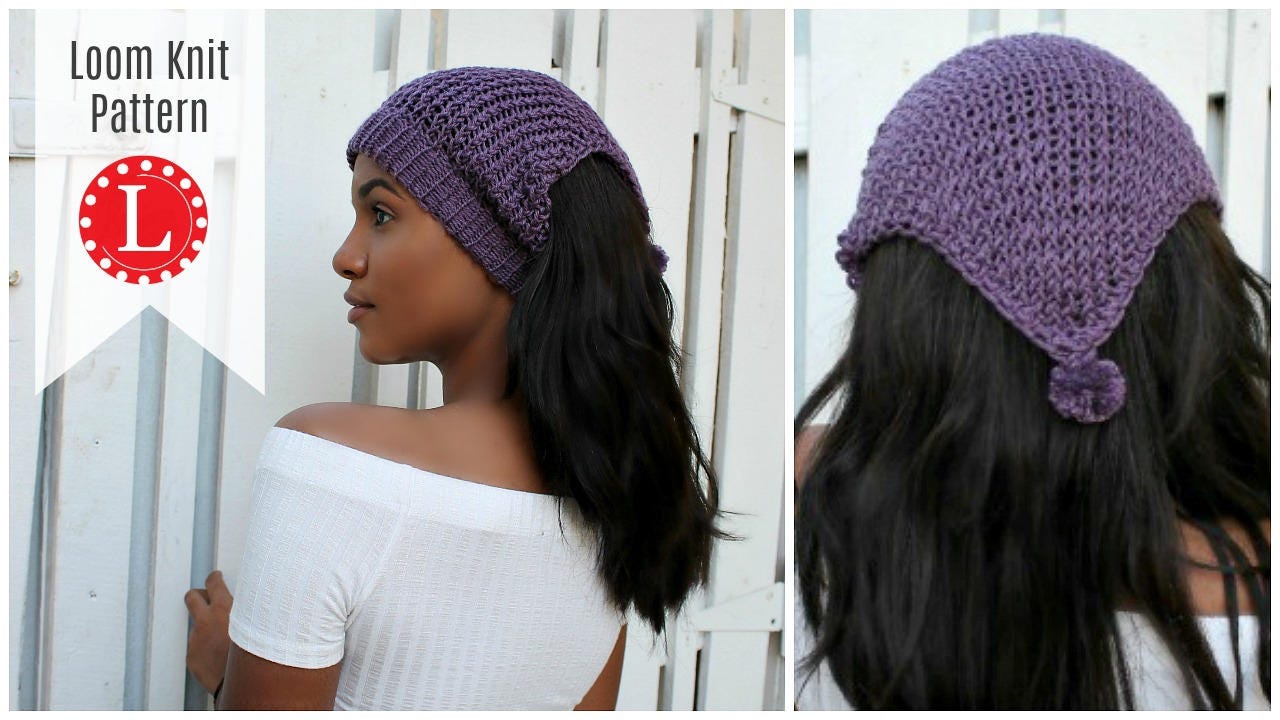 Loom Knitting Patterns Headband Ear Warmer Messy Bun Hat. Includes