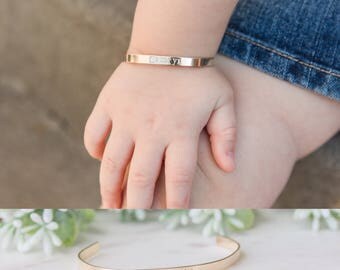 Baby Bracelet, Personalized Baby Toddler Name Bracelet, Custom Cuff for Little Girl, Initial Bracelet, Baby Jewelry, 1st Birthday Gift