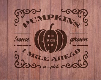 Pumpkin Patch, Cricut File, Silhouette File, SVG, PNG, Digital Cut File, Hand Lettered, Halloween Decor, Fall Decor, Farmhouse Sign, U-Pick