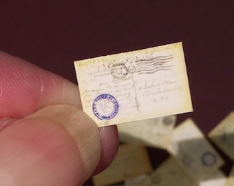 WW1, Dollhouse, Miniature 16 postcards, Detailed, In 1/12 scale, Originals from Soldiers Stationed In Paris Dated 1918/1919, Ephemera,