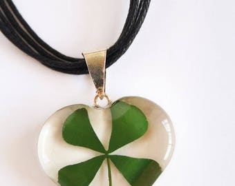 Real Four Leaf Clover Necklace