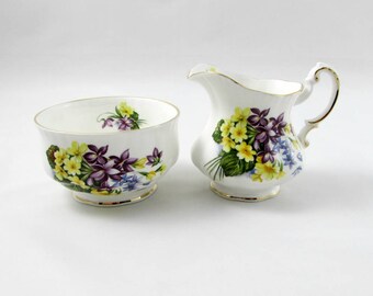 Paragon Flower Festival Cream and Sugar Set, Vintage Bone China