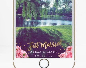 Wedding Snapchat Filter, Snapchat filter, Snapchat Geofilter, Wedding Snapchat Geofilter, Custom Wedding Filter, Floral Wedding Filter, Gold