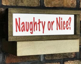 Naughty or nice sign | Etsy