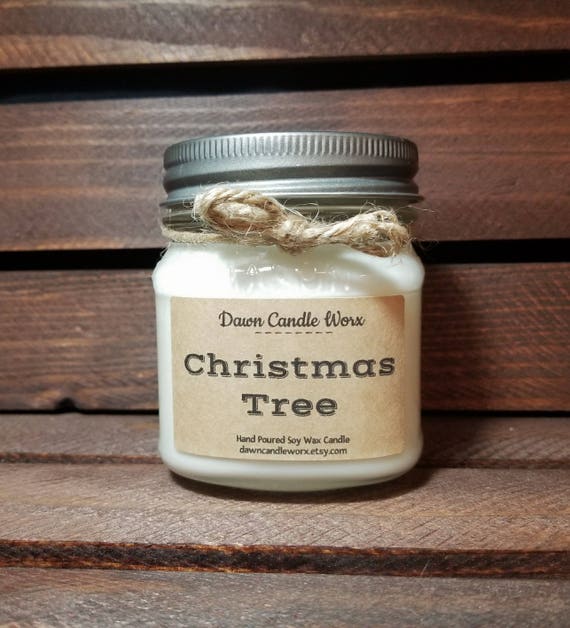 8 oz Christmas Tree Scented Soy Candle Holiday Candle
