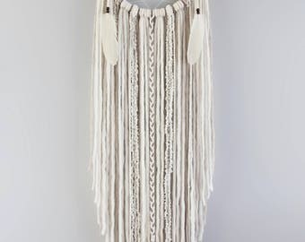 Ethereal Boho XL CREAM Dream Catcher, Extra Large Dream Catcher 12", Bohemain DreamCatcher, Wall Hanging, Wall Decor, Boho Wedding, Nursery