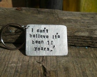 10 Year Wedding Anniversary Tin Aluminium Gift Keyring Keychain Ten Years Gifts Wife to Husband True Love Together Forever Jewelry FREE POST