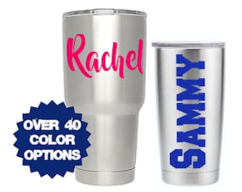 Yeti Name Decal, Tumbler Name Decal, Monogram Name Decal, Cup Decal, RTIC Name Decal, Ozark Name Decal, Cup Name Sticker, 30oz Name Decal