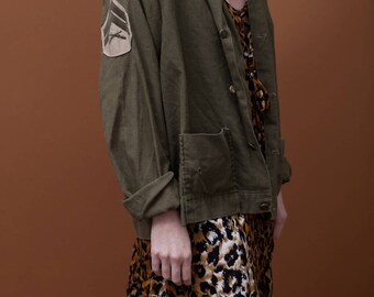 Vintage Army Jacket with Patches