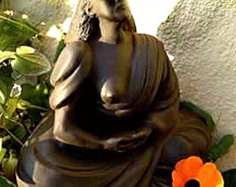 Small Western Buddha, Female Buddha Statue, Woman Buddha Figurine Artwork, Womens Meditation Spiritual Art Sculpture, Yoga Studio Decor