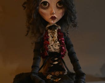 OOAK Art doll CORNELIA, Handmade doll, art doll, victorian doll, gothic doll, sad doll, steampunk doll, sculpted