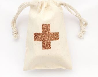 Bachelorette hangover kit- Gold cross- Hangover kit- Survival kit