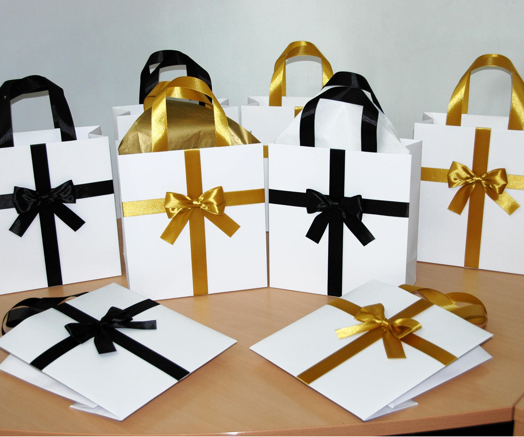 Elegant Holiday Gift Bag with satin ribbon and bow Any color